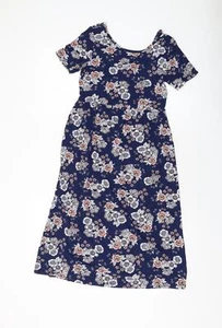 Dorothy Perkins Womens Blue Floral Viscose A-Line Size 6 Round Neck Pullover - Picture 1 of 10