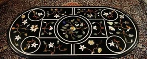 4'x2' black Marble Dining Table Top flower Stone Inlay work sofa Table home - Picture 1 of 4