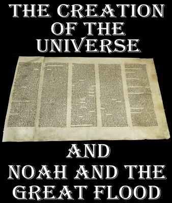 Torah Bible Vellum Scroll Book of Genesis Parchment 150-200 yrs old From Europe - Image 1 of 4