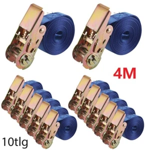 10 x Spanngurte Zurrgurt mit Ratsche Ratschenspanngurt einteilig 4m 25mm DE - Bild 1 von 12