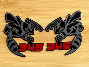 345 Hornet Badges Emblem BEE (2) Red Eye BADGES Fender Angry Aggressive - Picture 1 of 9
