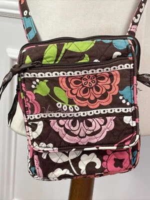 VERA BRADLEY Bolso Bandolera Cartera Mini Hipster Lola Marrón ¡Excelente! Foto 1 de 4