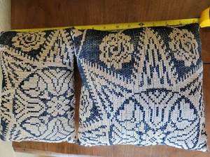 2 Waverly Blue Off-White  Throw Pillows Country Cottage Farmhouse Chic - Picture 1 of 3