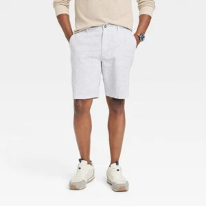 Men's Every Wear 9" Slim Fit Flat Front Chino Shorts - Goodfellow & Co - Gray 28 - Picture 1 of 1