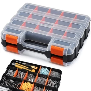 Double Side Tool Organizer, Hardware Storage Box, 34-Compartments Small Parts... - Picture 1 of 6