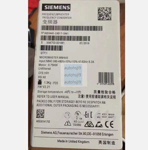 6SE6440-2AB17-5AA1 1PCS  NEW SIEMENS MICROMASTER 440 6SE6440-2AB17-5AA1 - Picture 1 of 1