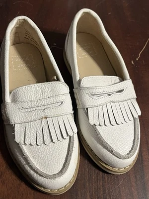 Janie and Jack White Leather Church Dress Shoes Penny Loafers Boys Toddler Sz 2T - Image 1 of 4