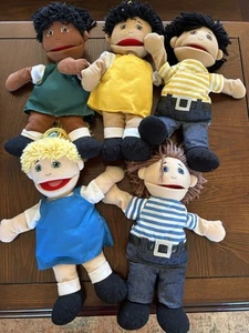Vintage Hallsmart International Girl & Boy Full Body 15” Hand Puppet LOT 5 Total - Picture 1 of 12