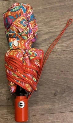 Vera Bradley Paraguas Mini Viaje Plegado 11” Rosas Floral Verdes Excelente Estado Foto 1 de 4