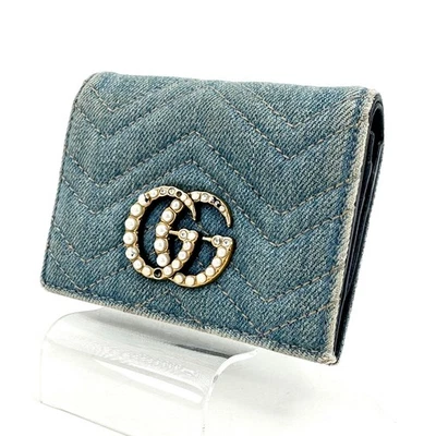 Auténtica bolsa Gucci GG Marmont Flora Denim 0695 Foto 1 de 4