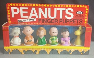 Vintage Ideal Peanuts Show Time Finger Puppets Lucy Snoopy Charlie Brown- 1966 - Picture 1 of 2