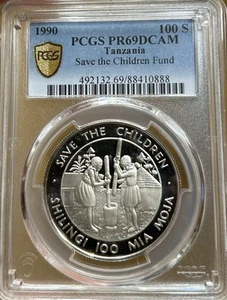 1990 Tanzania PCGS PR69 DCAM 100 Shilingi Save the Children Fund - Top Pop! - Picture 1 of 3