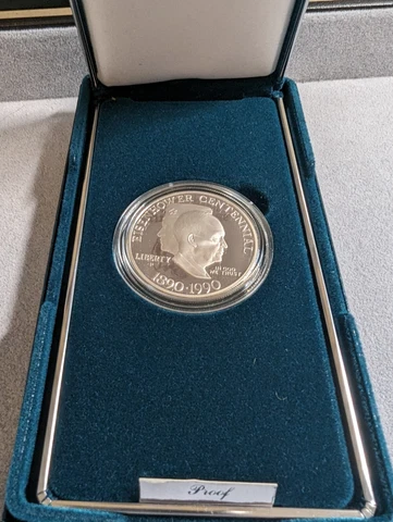 1990 U.S. Mint Eisenhower Centennial Proof Commemorative Silver Dollar Cover