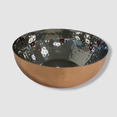 $30 Godinger Silver Stainless Steel Hammered Copper Nut Bowl - Image 1 of 4