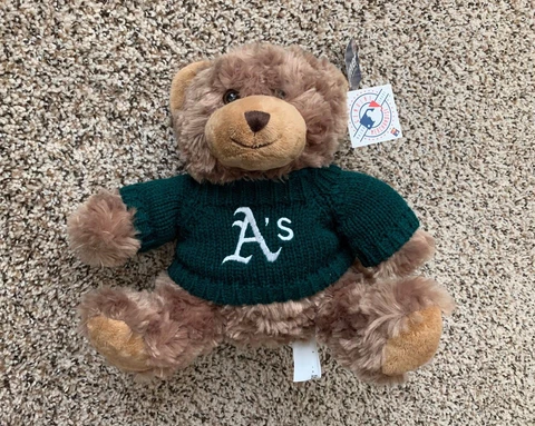 Oakland A’s Baseball Plush Teddy Bear with Green Sweater by Forever Collectibles Cover