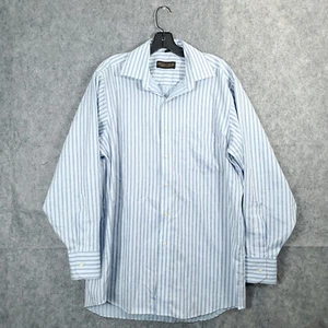 Donald Trump Signature Collection Button Up Shirt Mens 16 32/33 Striped Blue - Picture 1 of 14
