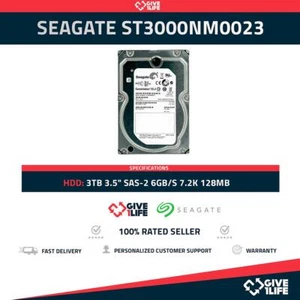 SEAGATE ST3000NM0023 3TB HDD 3.5" SAS-2 6GB/S 7.2K 128MB SERVIDORES HP DELL - Imagen 1 de 4