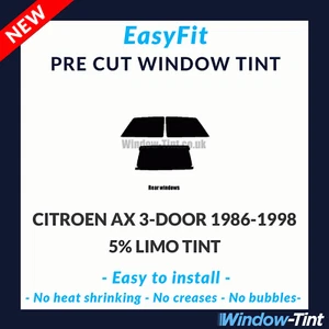 EasyFit Static Pre Cut Tint For Citroen AX 3-Door Hatch 86-98 - 5% Limo Rear - Picture 1 of 3