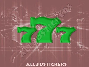 Autocollant Résine 3D Relief 777 - Couleur Vert 120x65 mm. - Imagen 1 de 1