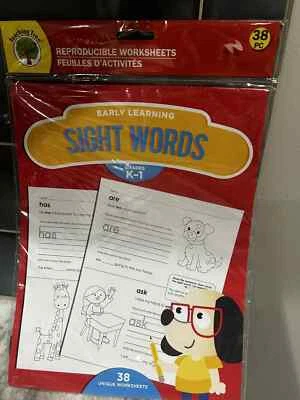 38 PC Teaching Tree Reproducible Worksheets Sight Words New Grades K-1 New - Image 1 of 2