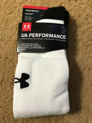Under Armour UA Performance Blanco Negro Fútbol OTC Calcetines Juveniles Grandes Foto 1 de 4