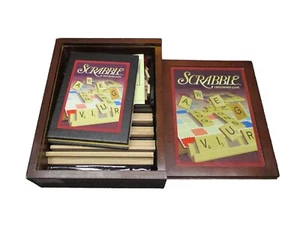 Scrabble Vintage Crossword Letters Wooden Box - Complete!! - Picture 1 of 7