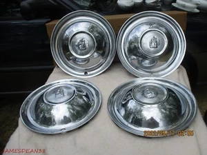 SET OF 4 1951 1952 51 52 Plymouth 15" hubcaps 8 ring Ship Emblem HUB CAPS - Picture 1 of 8