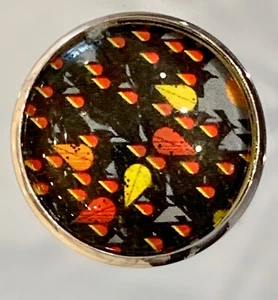 Charley Harper Red Wing Blackbirds Song Bird Leaves 1" Glass Sewing Button CH640 - Picture 1 of 2