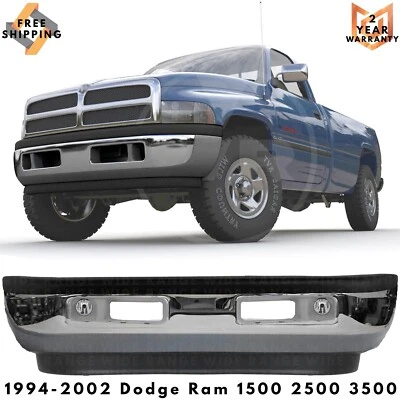 Front Bumper Chrome & Fog Lights Kit For 1994-2002 Dodge Ram 1500 2500 3500 Foto 1 de 4