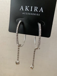 NUEVOS CON ETIQUETAS PENDIENTES DE ARO Akira diamantes de plata vacaciones brillantes - Imagen 1 de 5