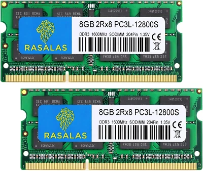 16GB RAM (2X8Gb) PC3L 12800S 8 GB DDR3L 1600Mhz Sodimm 2Rx8 DDR3 1600 PC3-12800  - Immagine 1 di 4
