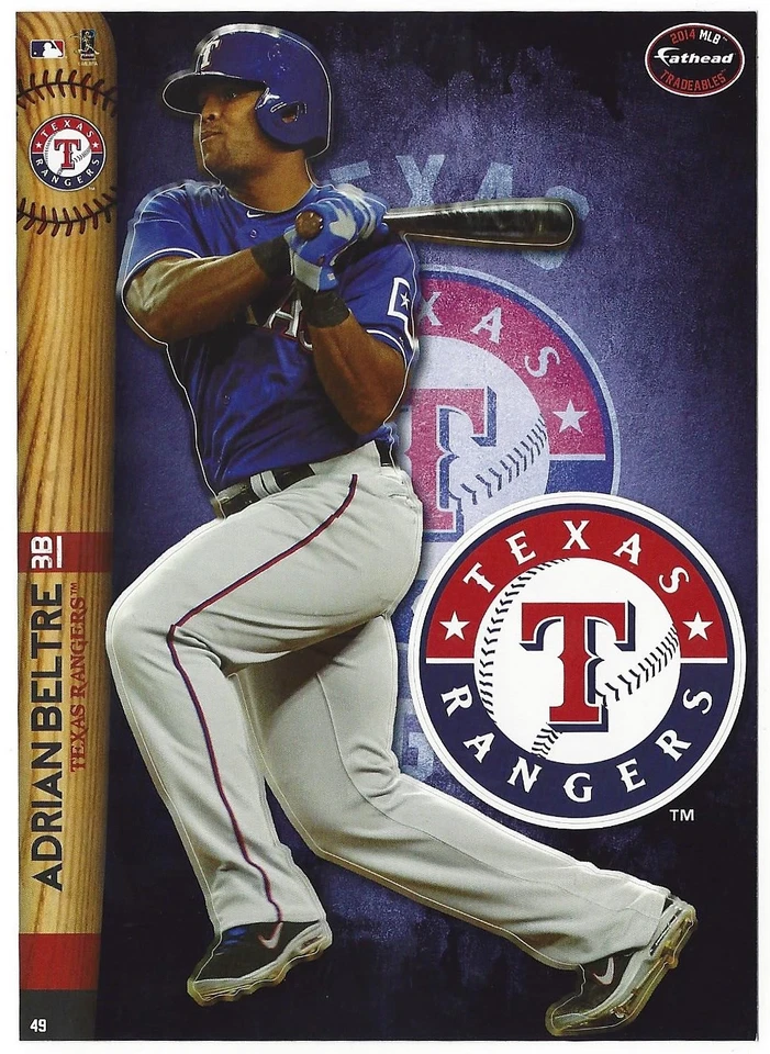 ADRIAN BELTRE FATHEAD INTERCAMBIABLES LOGOTIPO DE TEXAS RANGERS PEGATINA EXTRAÍBLE 2014 #49 Foto 1 de 4