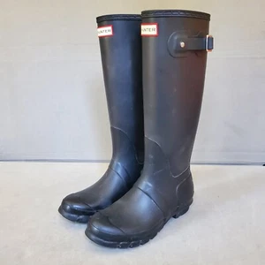 Hunter Original Tall Boots Women's 7 Matte Black Rain Boot - Picture 1 of 11