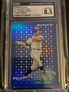 1998 Donruss Production Line Power Index #792/850 Chipper Jones Braves CGC 8.5 - Picture 1 of 2