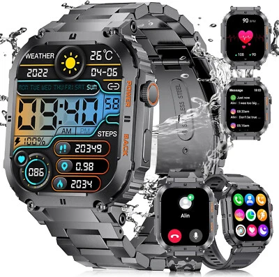 Smartwatch Herren mit Telefonfunktion Bluetooth WiFi Wasserdicht Schlaftracker - Bild 1 von 4