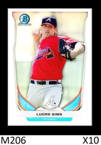 1-2014 BOWMAN CHROME DRAFT REFRACTOR LUCAS SIMS REDS CARD#CTP-13 QTY - Picture 1 of 1