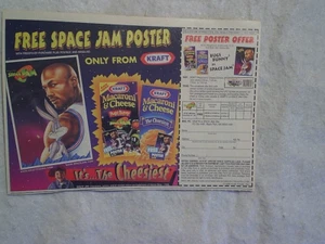 1997 MICHAEL JORDAN SPACE JAM KRAFT MACARONI & KÄSE AD-DRUCK, Bugs Hase, HOF - Bild 1 von 2