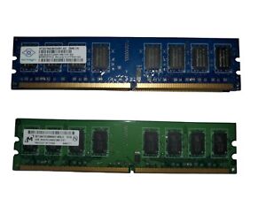 Mix Lot-6 Micron, Nanya MT16HTF25664AY  DDR2 800 desktop DIMMS, PC2-6400U RAM