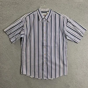 Farah Classics Button Shirt Mens Large Multicolor Striped Short Sleeve Cotton PL - Picture 1 of 10