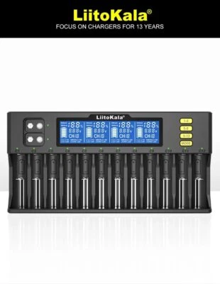 Ladegerät Li-Ionen Akkus 4.2v Liitokala Lii-S12/8 mit Farb-LCD 4,35 3,7 3,2 1,2v - Bild 1 von 4