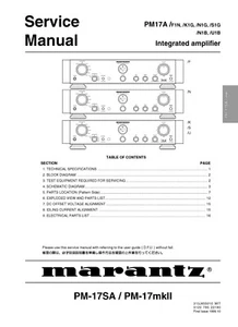 Manual de servicio para Marantz PM-17   - Imagen 1 de 1