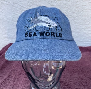 VINTAGE SEAWORLD GREAT WHITE SHARK YOUTH HAT *Made in USA - Picture 1 of 8