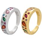 Shapes and Stones Zirconia Rings Elegant Colorful Adjustable Hippie Accessories