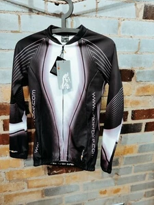 Ladies Cycling Jersey Long Sleeve Funkier J-394-LW Winter Black/Purple X Small - Picture 1 of 4