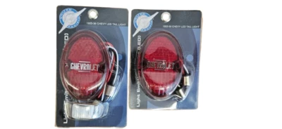 1933 - 1936 Chevrolet Passenger Car Red Lens Tail Lights LED - Pair - Image 1 of 4