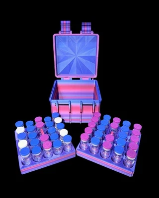 48ct Peptide/insulin 2 Tier Storage Box - Purple Rainbow - Image 1 of 4