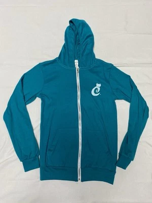 Sudadera con capucha Cat Lady Box para mujer con cremallera azul manga larga talla mediana (T) Foto 1 de 4