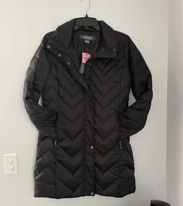 Kenneth Cole Reaction Jacket Women's Size Small Quilted Puffer Down Coat Black - Picture 1 of 3