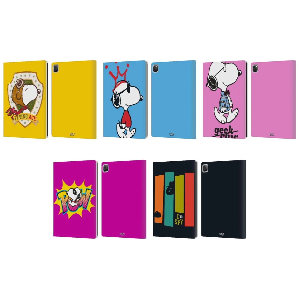 OFFICIAL PEANUTS THE MANY FACES OF SNOOPY LEATHER BOOK CASE FOR APPLE iPAD - Image 1 of 4