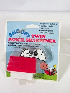 Empire Snoopy Dog House Twin Pencil Sharpener Peanuts • Plastic New On Card - Picture 1 of 5
